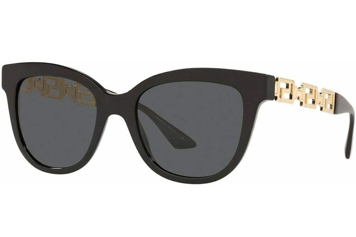 Pre-owned Versace Cat Eye Sunglasses Black (ve4394-gb187)