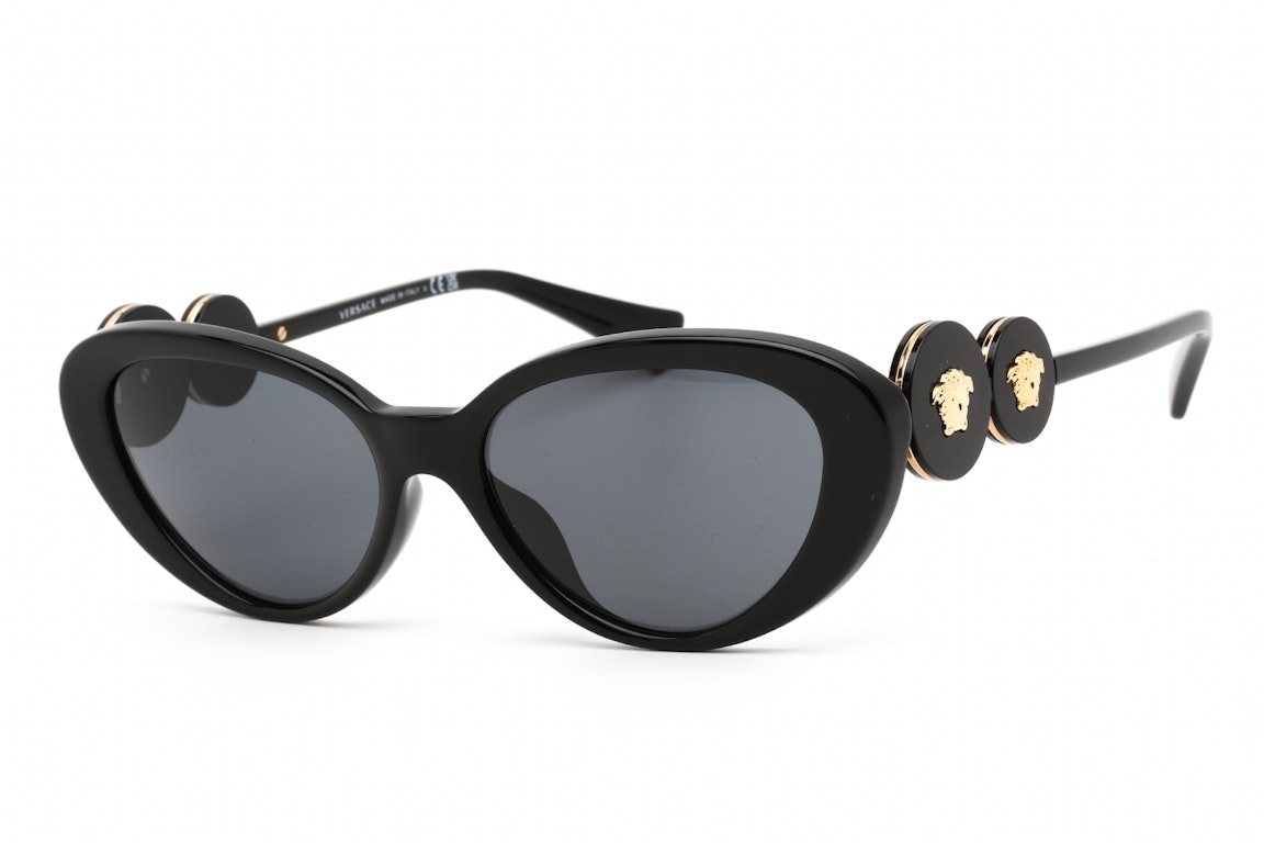 Pre-owned Versace Cat Eye Sunglasses Black (ve4433u-gb1/87)
