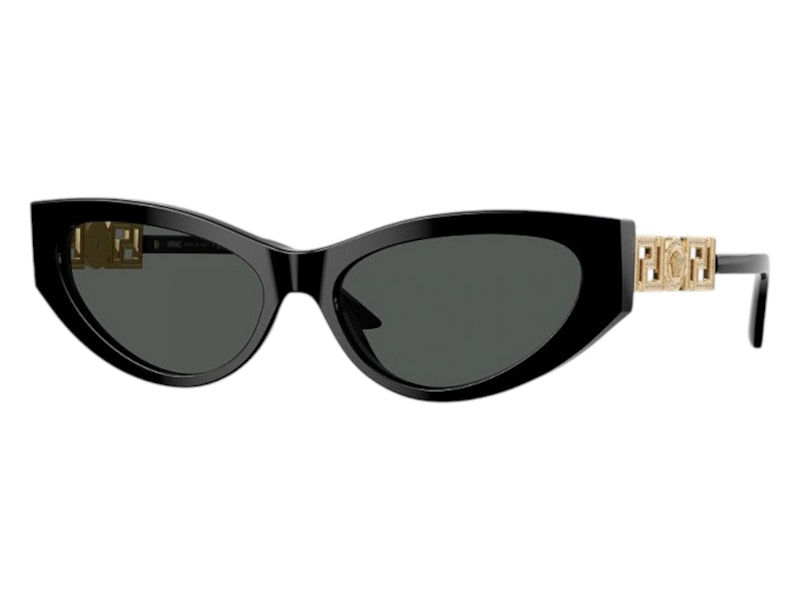 Pre-owned Versace Women's Cat Eye Sunglasses Gray In Black (ve4470b Gb1/87)