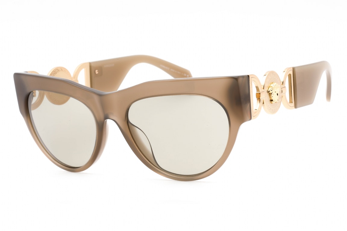 Pre-owned Versace Cat Eye Sunglasses Opal Brown/light Brown (ve4440u-5407/3)