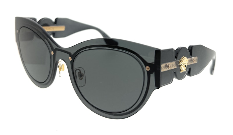 Pre-owned Versace Women's  Cat Eye Sunglasses In Transparent Dark Gray (0ve2234 100287)