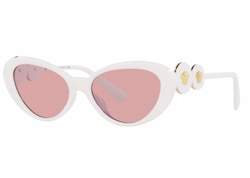 Pre-owned Versace Cat Eye Sunglasses In White (ve4433u/31484/54)