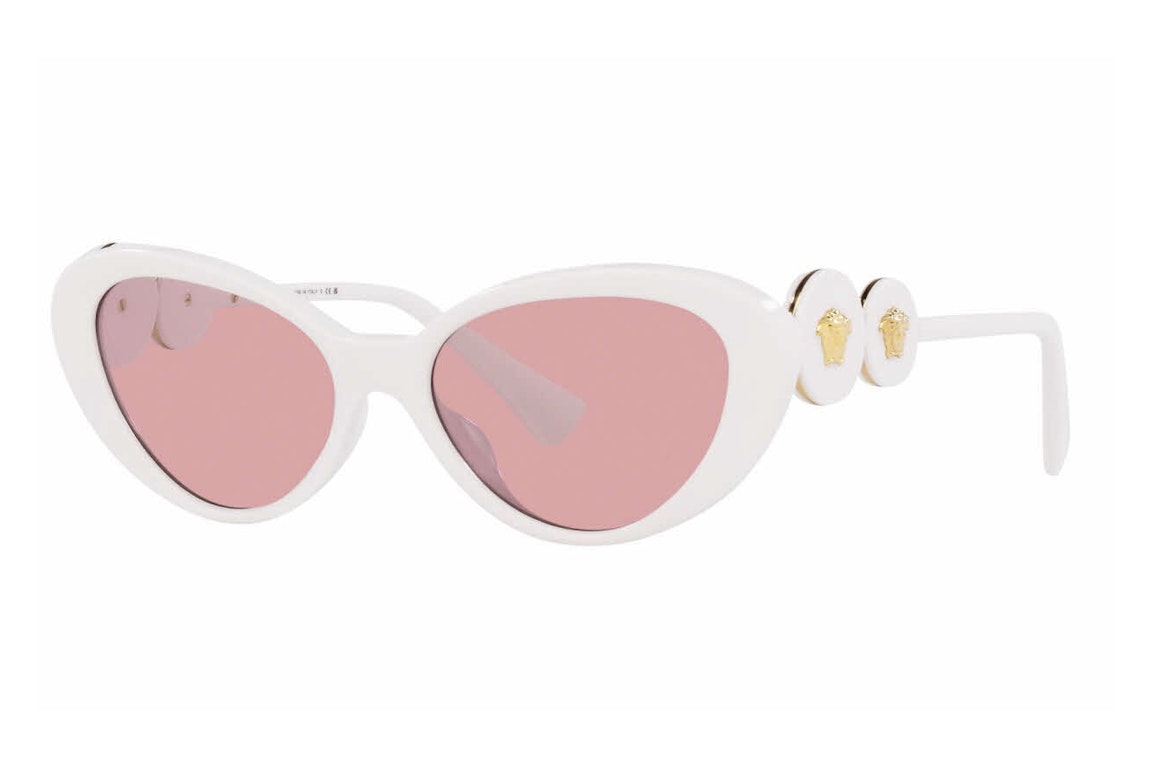 Pre-owned Versace Cat Eye Sunglasses White (ve4433u-31484-54)