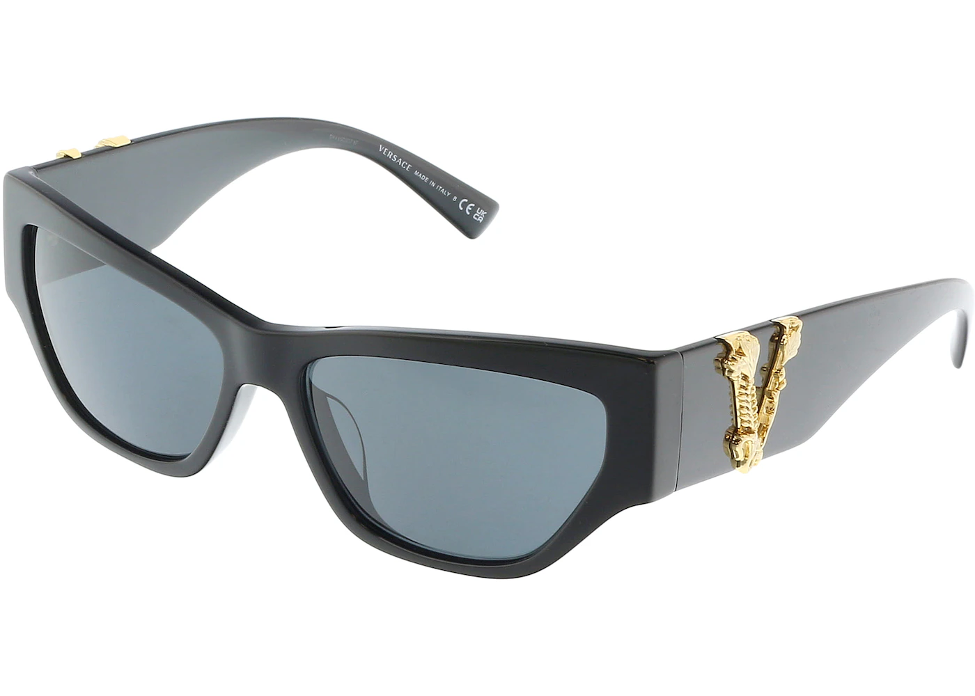 Versace Cateye Sunglasses Black (0VE4383F) in Acetate/Metal - US