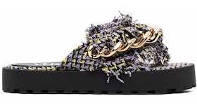 Versace Chain Embellished Platform Sandal Black Multicolor (Women's)