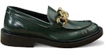 Versace Chain Leather Loafers Green