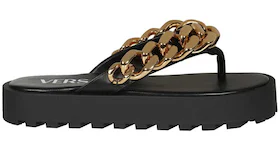 Versace Chain Leather Sandal Black (Women's)