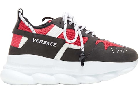Versace Chain Reaction Shoes Black And Red Versace Black And Red