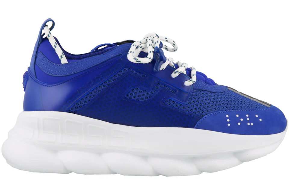 Versace Chain Reaction Blue Mesh Rubber Suede