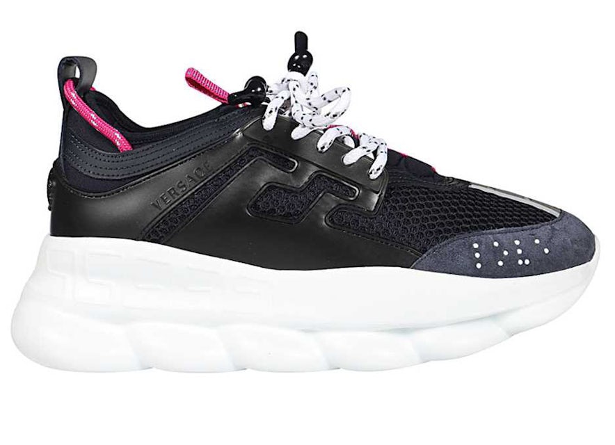 Versace Women's Chain Reaction Black Sneakers New