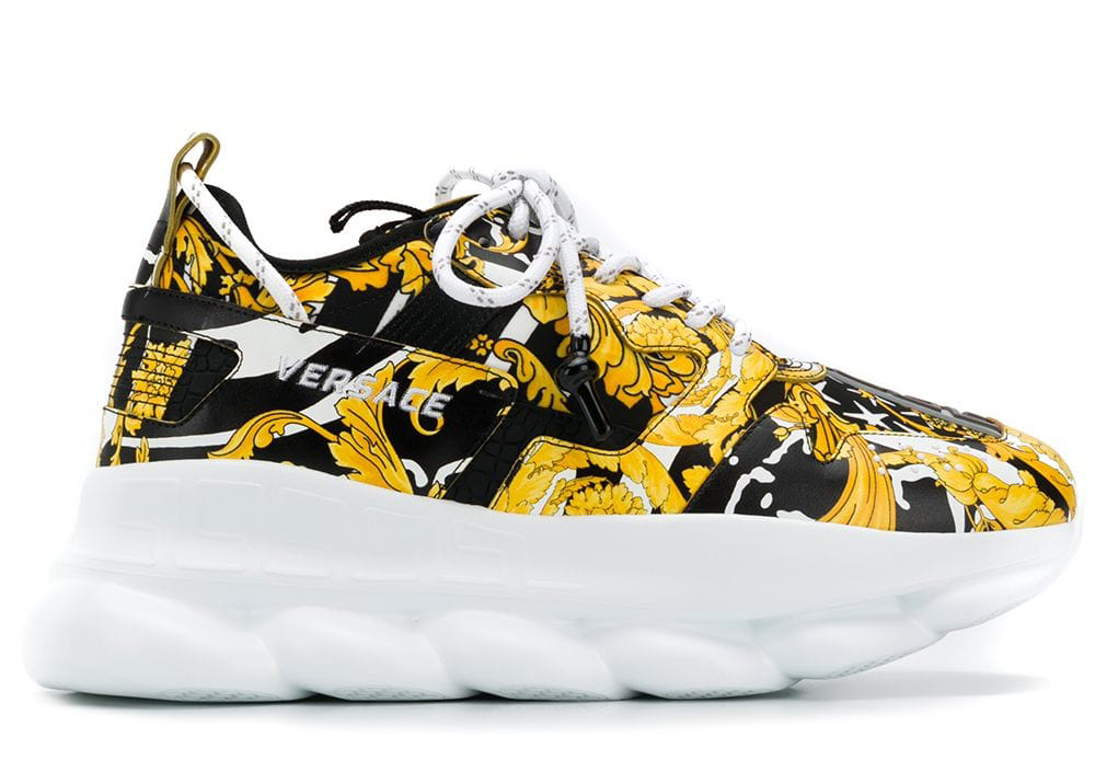 versace chain reaction sneakers gold