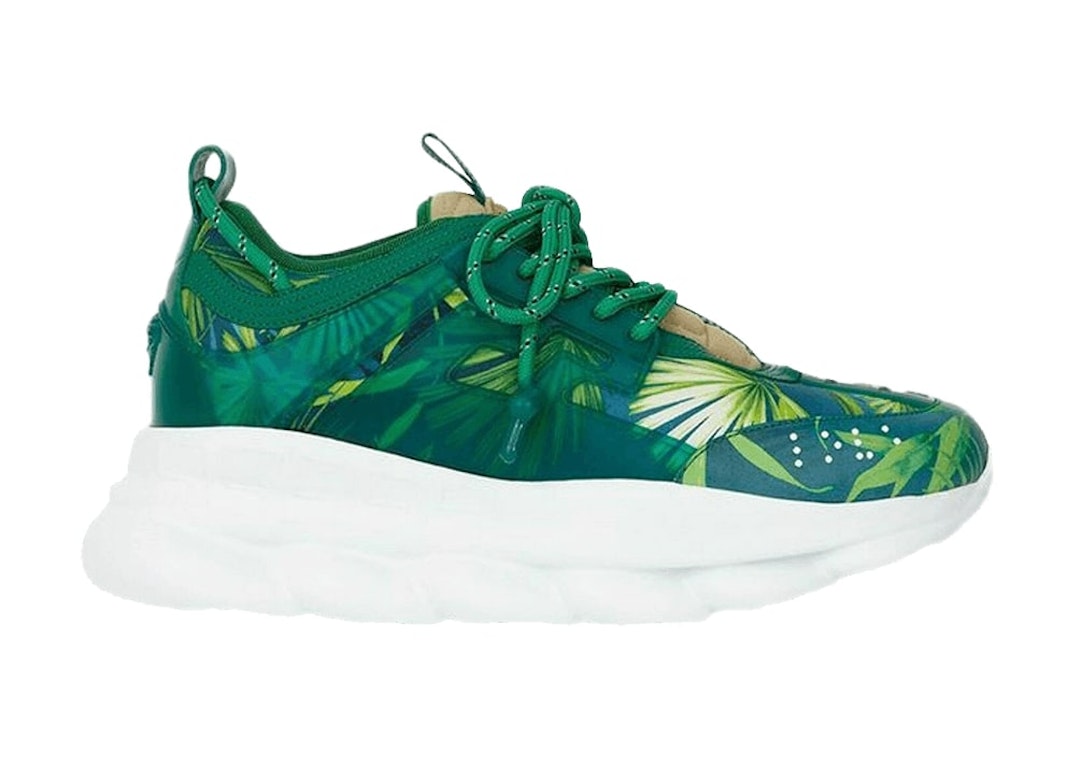 Pre-owned Versace Chain Reaction Jungle Print In Green/white