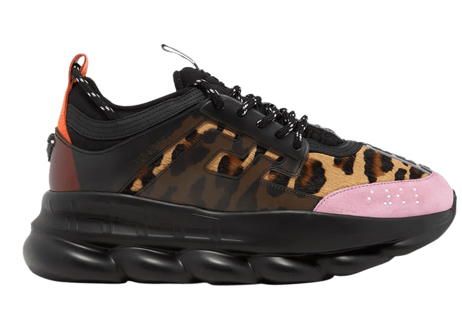 versace chain reaction sneakers leopard