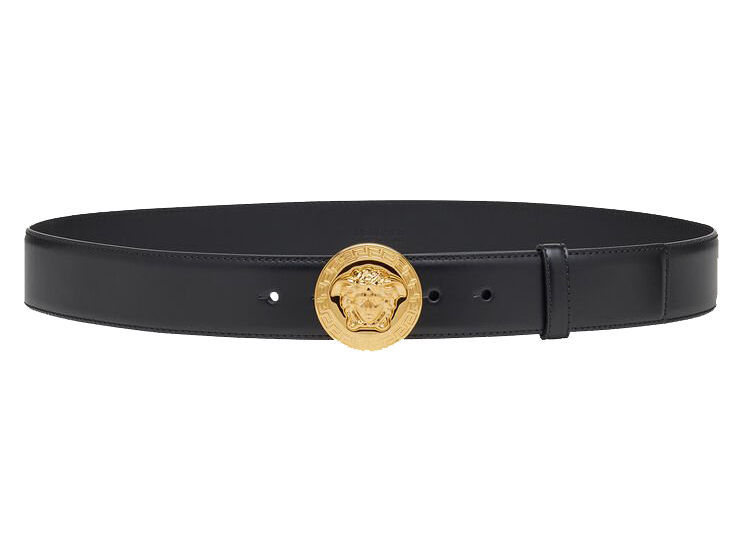 Versace Classic Medusa Belt Black in Leather with Gold-tone - US
