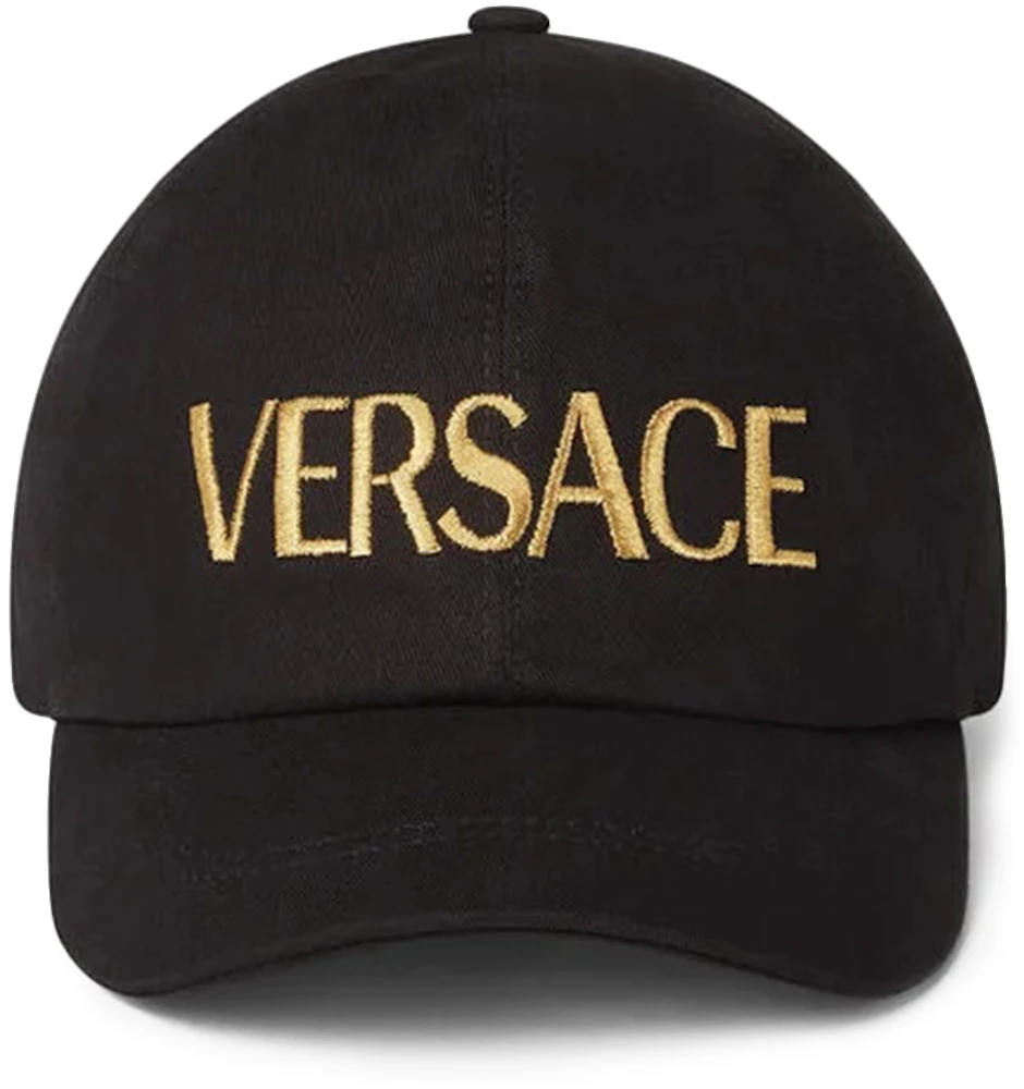 Versace Embroidered Logo Cap Black/Gold Men's - FW22 - US