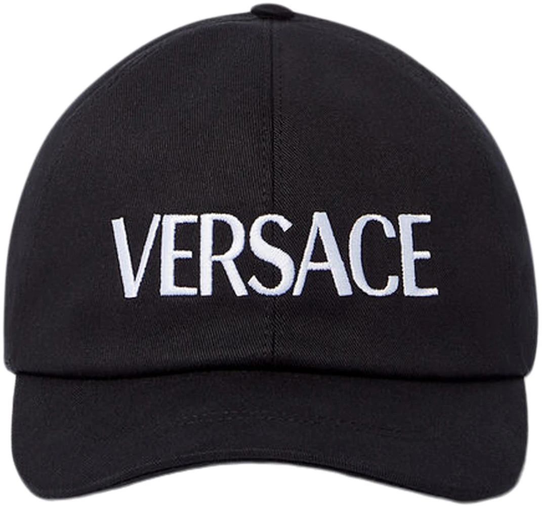 Versace Embroidered Logo Cap Black/White Men's - FW22 - US