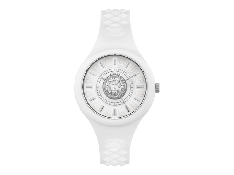 Pre-owned Versus Women's Versace Versace Fire Island Lion Strap Watch Vspoq2g21 In Stainless Steel