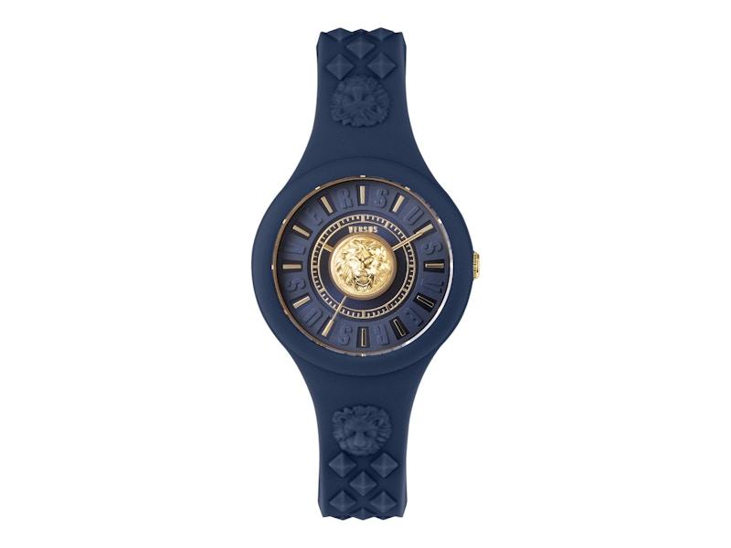 Pre-owned Versus Women's Versace Versace Fire Island Silicone Watch Vspoq7621 In Stainless Steel