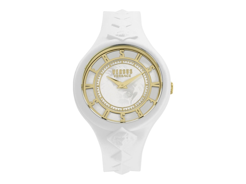 Pre-owned Versus Women's Versace Versace Fire Island Studs Strap Watch Vsp1r1421 In Stainless Steel