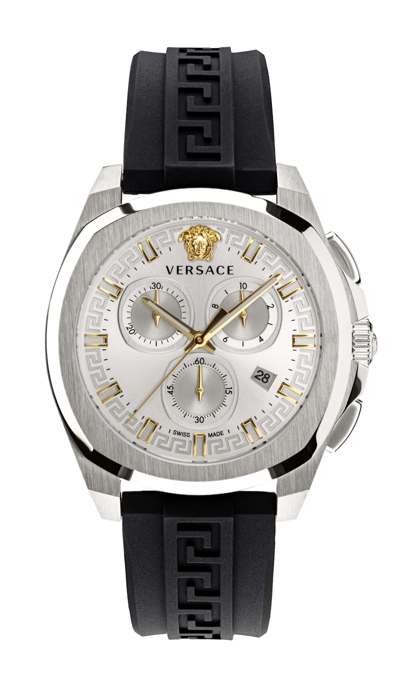 Pre-owned Versace Men's  Geo Ve7ca0123 Watch In Stainless Steel In Silver