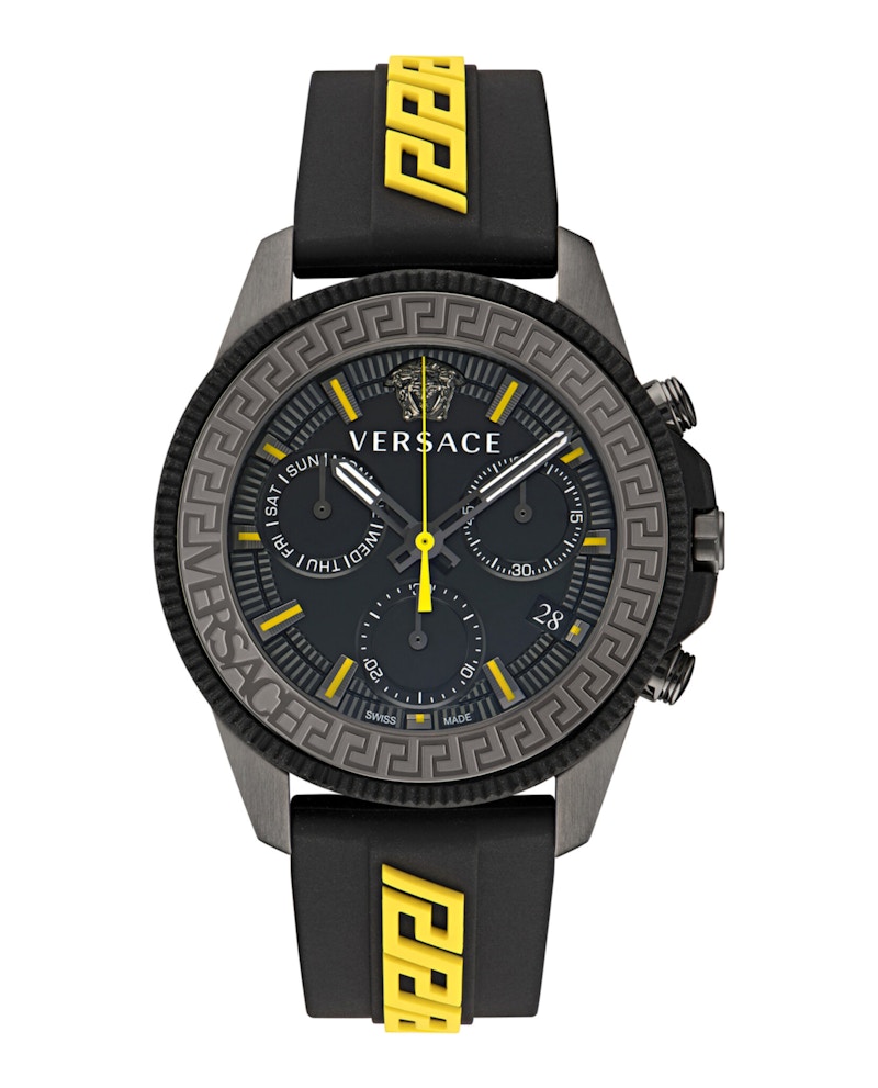 Pre-owned Versace Men's  Greca Action Ve3j00322 Watch In Stainless Steel In Silver