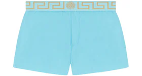 Versace Greca Border Swim Shorts Light Blue