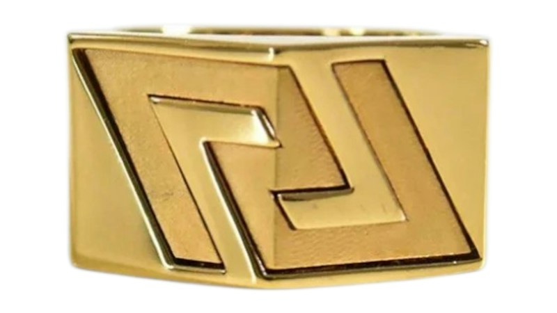 Versace Greca Engraved Ring Gold