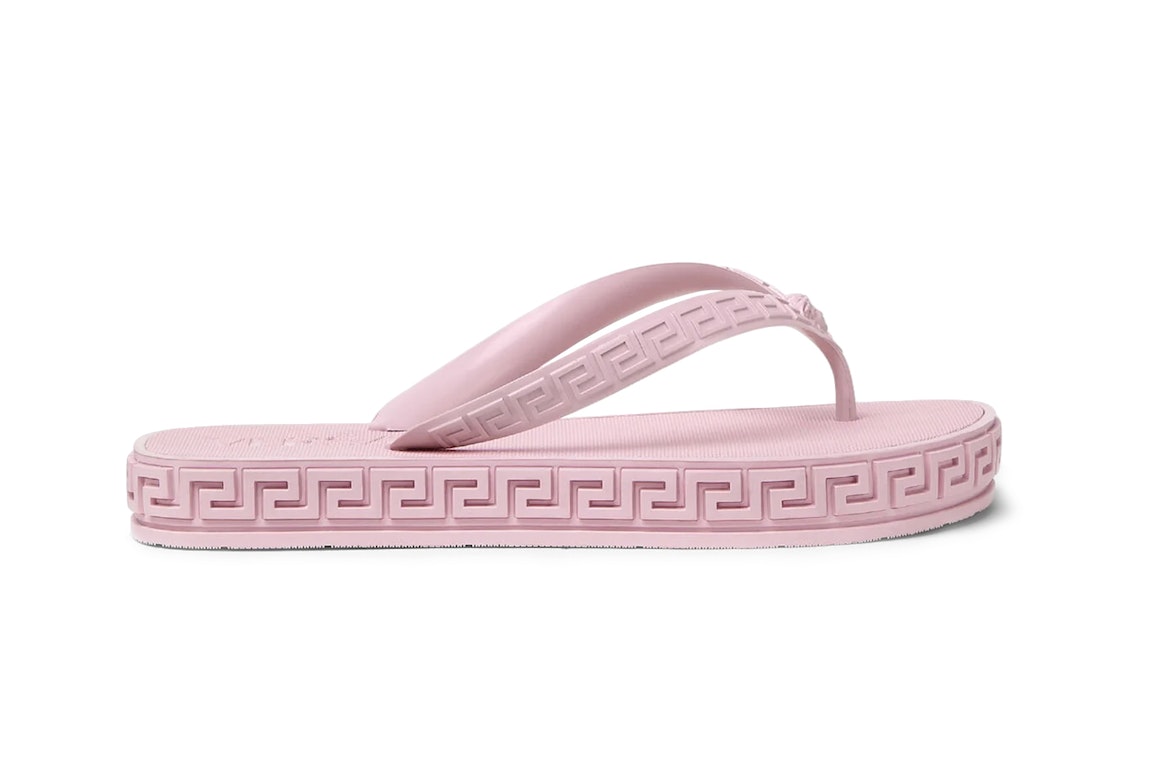 Pre-owned Versace Greca Flip Flops Light Pink (women's)