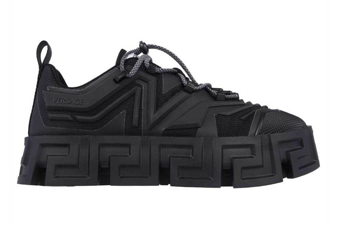Pre-owned Versace Greca Labyrinth Lace-up Sneaker Black