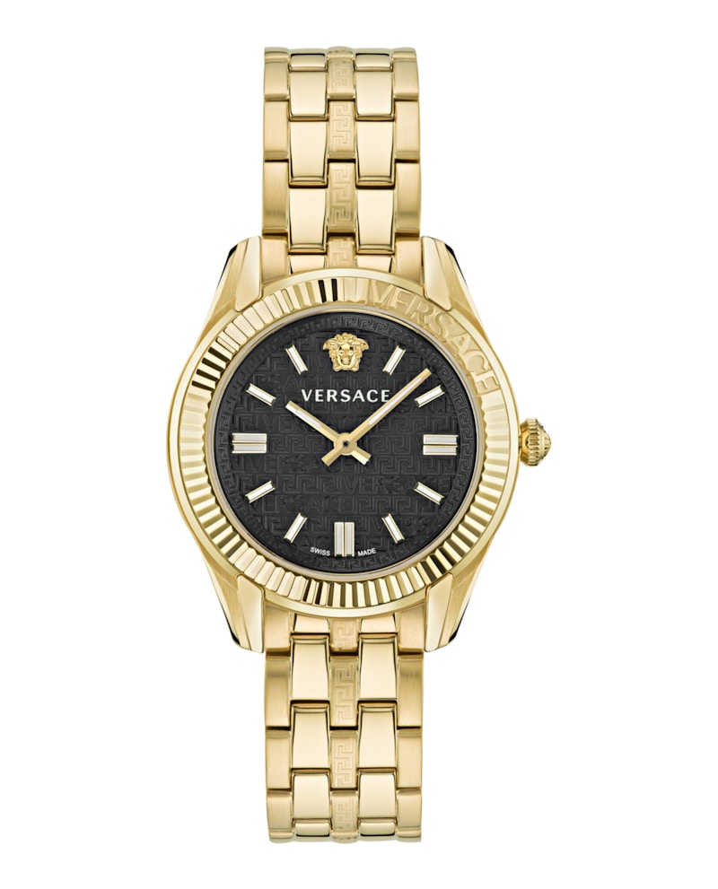 Pre-owned Versace Women's  Greca Time Ve6c00623 Watch In Stainless Steel