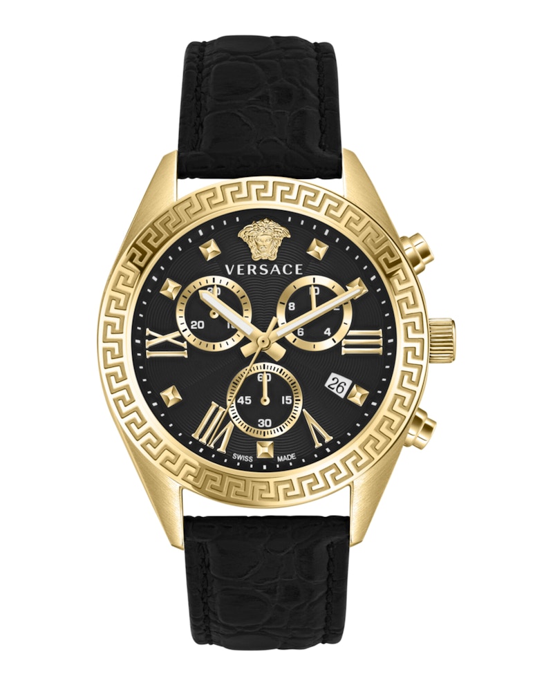 Pre-owned Versace Women's  Greca Veox00322 Watch In Stainless Steel