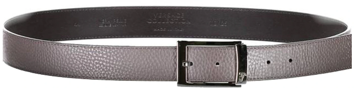 Versace Half Medusa Logo Leather Belt Brown in Calfskin Leather with  Silver-tone - US