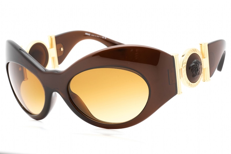 Pre-owned Versace Irregular Sunglasses In Transparent Brown/yellow Gradient Brown (ve4462/54462l)