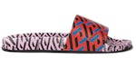 Versace La Greca Print Slide Red Pink Black (Women's)