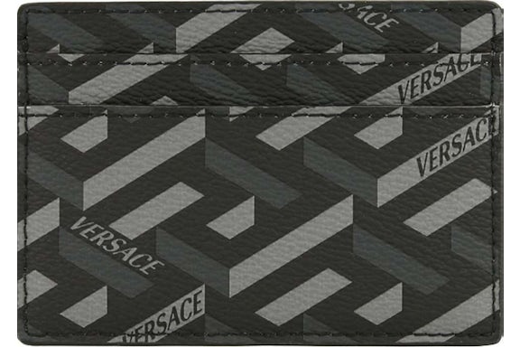 Versace La Greca Portacarte Signature Nero/Grigio