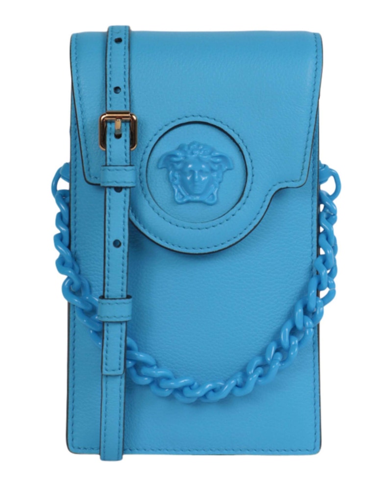 Pre-owned Versace Women's La Medusa Mini Bag In Blue
