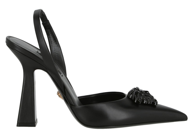 Pre-owned Versace La Medusa Slingback Pumps (women's) Sneakers In Black