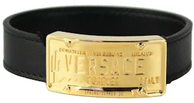 Versace License Plate Logo Bracelet Black