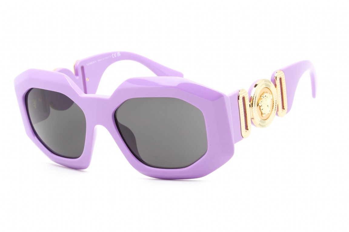 Pre-owned Versace Maxi Medusa Biggie Squared Sunglasses Purple (ve4424u-536687)
