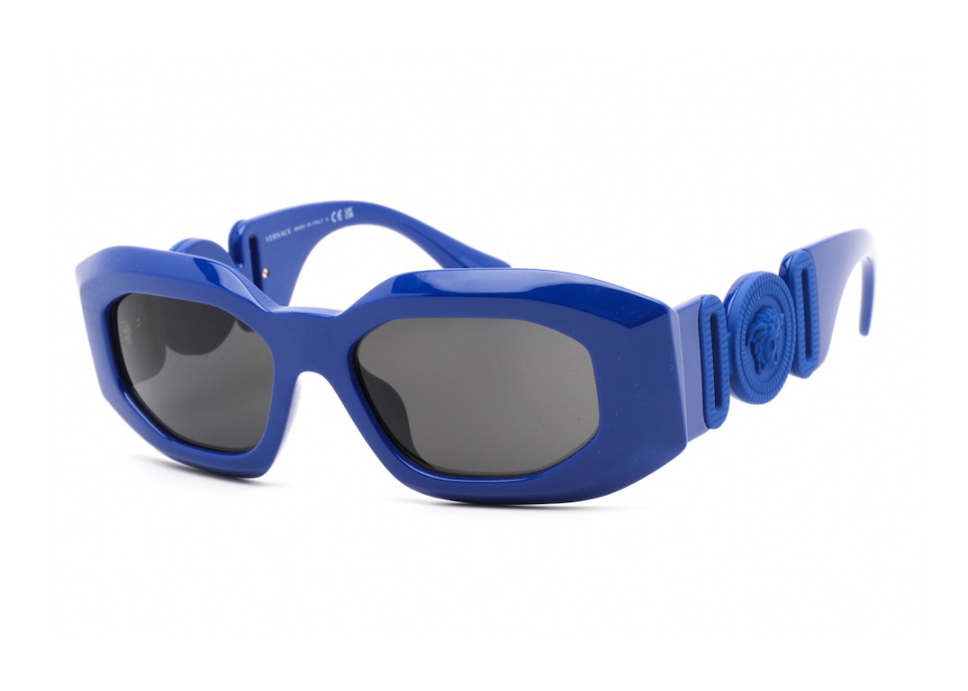 Pre-owned Versace Maxi Medusa Biggie Sunglasses Blue (ve4425u-536887)