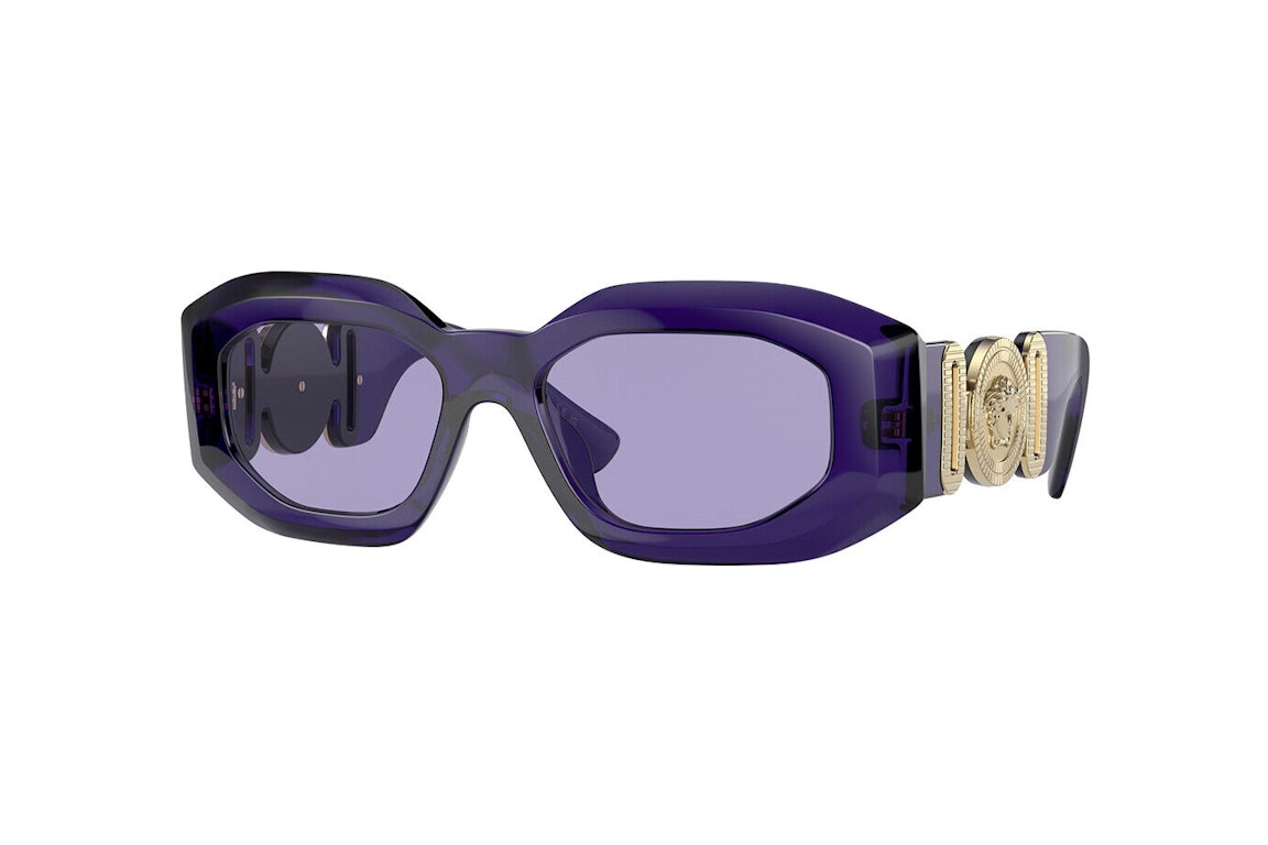 Pre-owned Versace Maxi Medusa Biggie Sunglasses Transparent Purple (ve4425u-54191a-54)