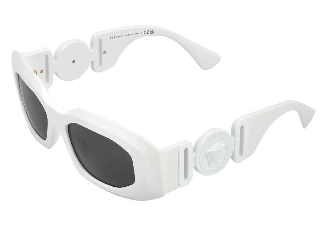Pre-owned Versace Maxi Medusa Biggie Sunglasses White/dark Grey (ve4425u-543887)
