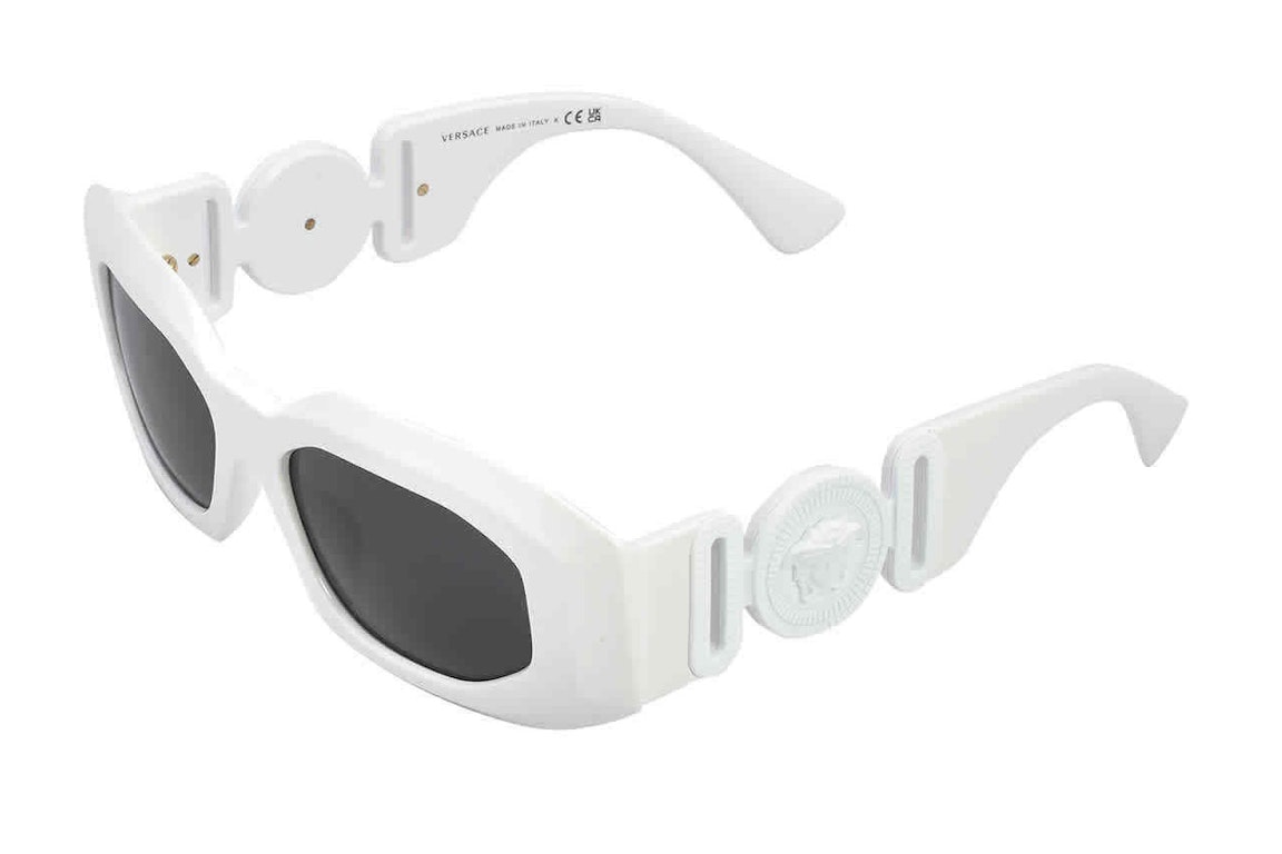 Pre-owned Versace Maxi Medusa Biggie Sunglasses White/dark Grey (ve4425u-543887)