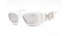 Versace Maxi Medusa Biggie Sunglasses White/Light Grey Mirror Silver (VE4425U-314/6G)