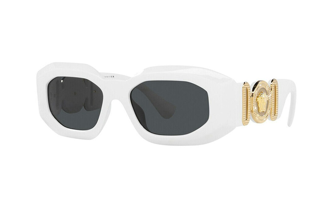 Pre-owned Versace Maxi Medusa Biggie Sunglasses White (ve4425u-314-87)