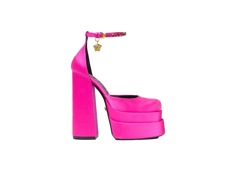 Versace block hot sale heels