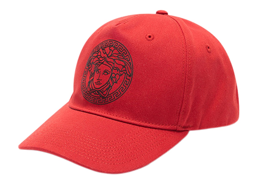 Pre-owned Versace Medusa Baseball Hat Red