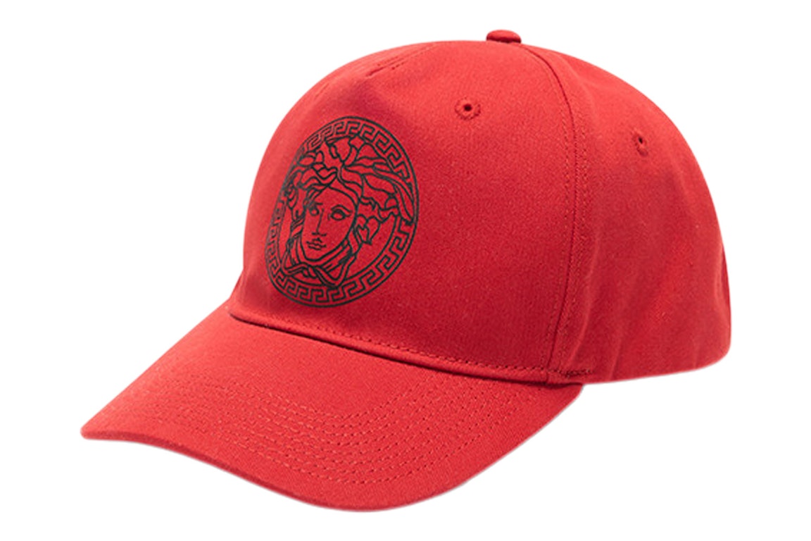 Pre-owned Versace Medusa Baseball Hat Red