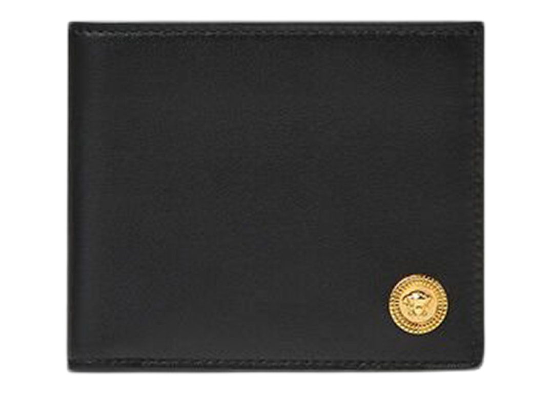 Pre-owned Versace Medusa Biggie (6 Card Slot 2 Cash Compartments) Wallet Black/gold