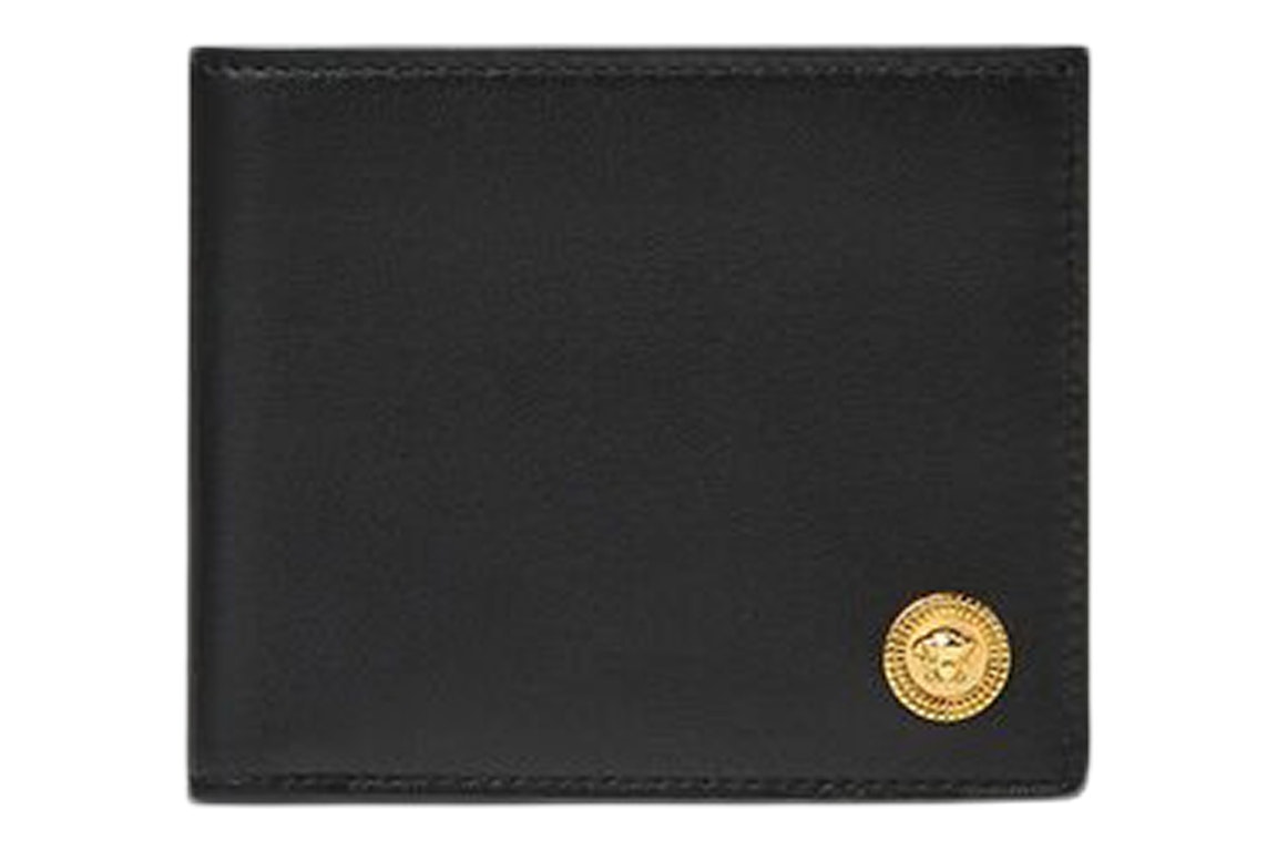 Pre-owned Versace Medusa Biggie (6 Card Slot 2 Cash Compartments) Wallet Black/gold